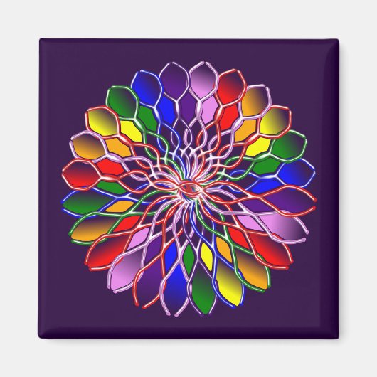 Regenboog Bloemet Magneet 2x2 (Voorkant)