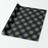 Regenboog Bloemfontein Mandala Polka Dots Cadeaupapier (Uitgerold)