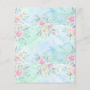 regenboog bloemig pastel waterverf blauw groene ac flyer