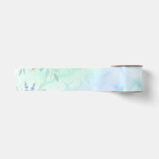 regenboog bloemig pastel waterverf blauw groene ac satijnen lint