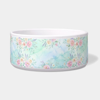 regenboog bloemig pastel waterverf blauw groene ac voerbakje