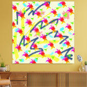 Regenboog Bloempatroon Canvas Afdruk (Insitu (Woonkamer))