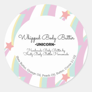 Regenboog Body Butter Bad Merkpositionering Verpak Ronde Sticker