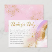 Regenboog boeken voor baby, meisje baby shower informatiekaartje (Voorkant / Achterkant)