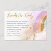 Regenboog boeken voor baby, meisje baby shower informatiekaartje (Voorkant)