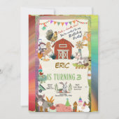 Regenboog Boerderij Dieren Peuter Personaliseren Kaart (Voorkant)