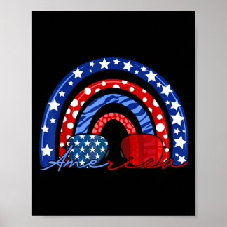 Regenboog Boho Amerikaanse Vlag 4 juli USA Poster