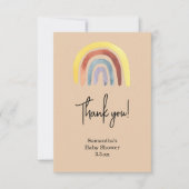 Regenboog boho baby shower bedankkaart (Voorkant)
