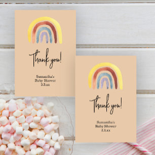 Regenboog boho baby shower bedankkaart