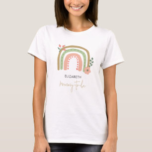 Regenboog Boho Baby shower Mama-to-be Aangepast T-shirt