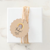 Regenboog boho babyshower bedankjes labels (In situ)