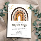 Regenboog Boho Dierenprint 3e Verjaardag Kaart