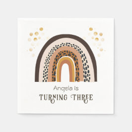 Regenboog Boho Dierenprint 3e Verjaardag Servet