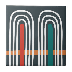 Regenboog boho kunst abstract ontwerp tegeltje