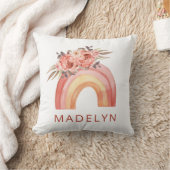 Regenboog Boho met bloemen Neutrale kleur Kussen (Deken)
