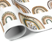Regenboog Boho patroon Verjaardag Cadeaupapier (Rol Hoek)