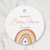 Regenboog Boho Perzik Paarse Baby shower Bedankjes Labels (Voorkant)
