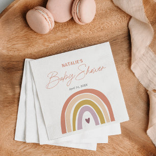 Regenboog Boho Perzik Paarse Baby shower Servet