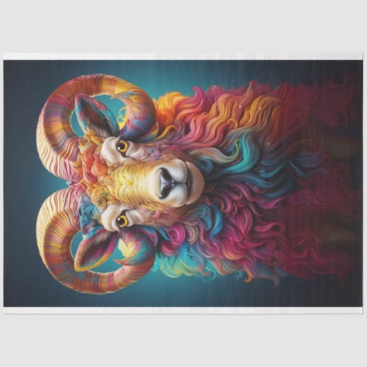 Regenboog Boho Ram Decoupage Tissuepapier (Voorkant)