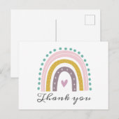 Regenboog, Boho, Roze, Blauwgroen, Harten, Paarse  Briefkaart (Voorkant / Achterkant)