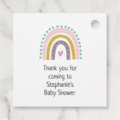 Regenboog, Boho, Roze, Blauwgroen, Hearts Baby sho Bedankjes Labels (Achterkant)