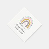 Regenboog, Boho, Roze, Teal, Harten, Baby Shower Servet (Hoek)