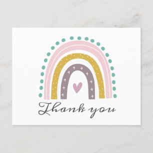 Regenboog, Boho, Roze, Teal, Harten, Paarse Goud T Briefkaart