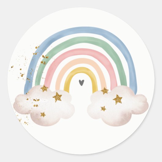Regenboog Boho Sticker Pastel Regenboog Moderne Kl (Voorkant)