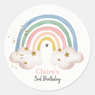 Regenboog Boho Sticker Pastel Regenboog Verjaardag