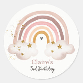 Regenboog Boho Sticker Pastel Regenboog Verjaardag