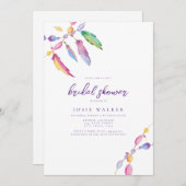 Regenboog Boho thema bruids douche uitnodiging (Voorkant / Achterkant)