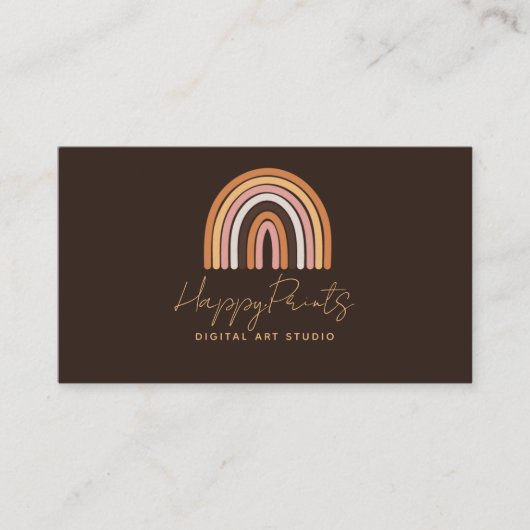 Regenboog Boho Visitekaartje, Modern Visitekaartje (Voorkant)