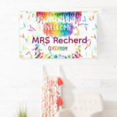 Regenboog Boho Welkom Onderwijs Deur Bord P Spandoek (Insitu)