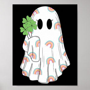 Regenboog Boo Shamrock Ghost St Patrick's Day Spoo Poster