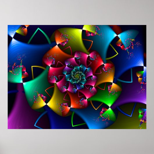 Regenboog Boog Fractal Poster (Voorkant)