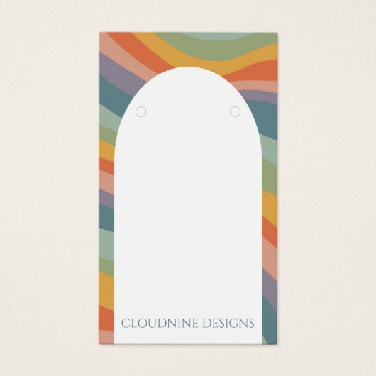 Regenboog Boog Oorbel Ketting Sieraden Displaykaar Visitekaartje (Voorkant)