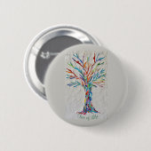 Regenboog Boom des Levens Ronde Button 5,7 Cm (Voorkant /achterkant)
