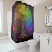 Regenboog boom douchegordijn (In situ)