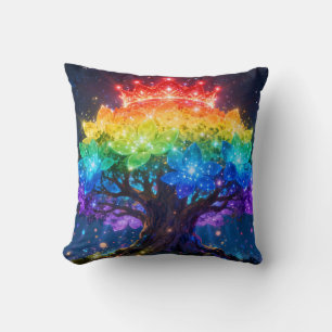 Regenboog Boom Licht Worp Kussen