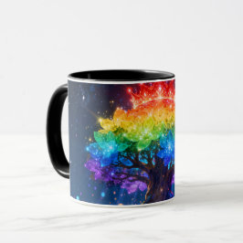 Regenboog Boom Mok | Kleurrijke Fantasie Boom Kera