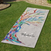 Regenboog Boom Naam Monogram Yogamat