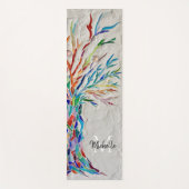 Regenboog Boom Naam Monogram Yogamat (Voorkant)