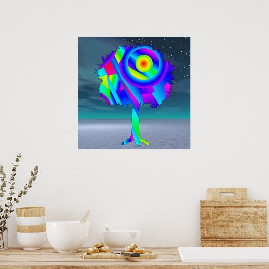 Regenboog Boom Poster (Keuken)