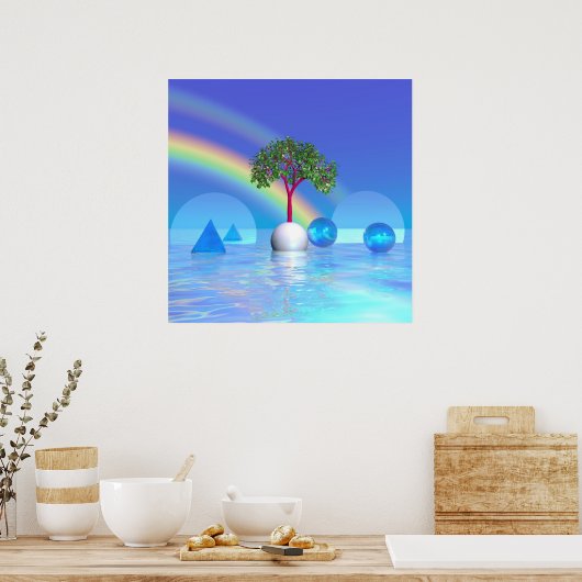 Regenboog Boom Poster (Keuken)