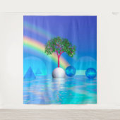 Regenboog Boom  Wandkleed (Voorkant)