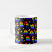 🦇🌈 Regenboog Botten & Sterren Koffiemok (Voorkant links)
