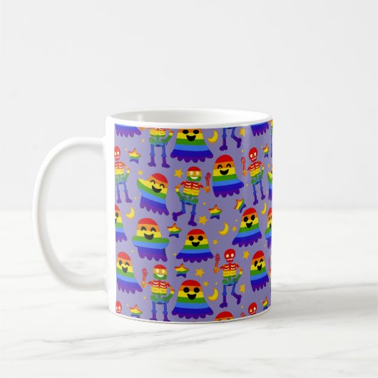 🦇🌈 Regenboog Botten & Sterren Koffiemok (Links)