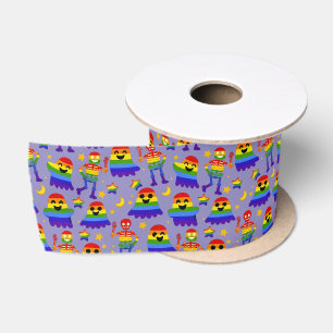 🦇🌈 Regenboog Botten & Sterren Satijnen Lint
