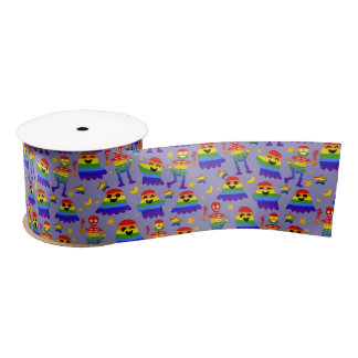 🦇🌈 Regenboog Botten & Sterren Satijnen Lint