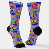🦇🌈 Regenboog Botten & Sterren Sokken (Gebogen)